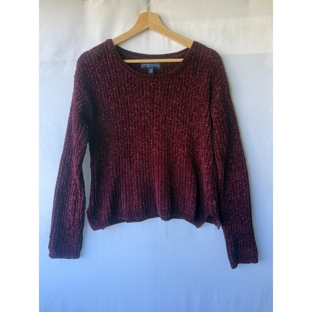 Aeropostle Chenille Style Burgundy Sweater- Size‎ L